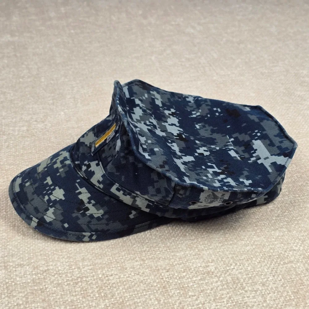 US‎ Navy Blue Digital Camo 8 Point Utility Hat Cap Size 7 3/8 Military Ensign